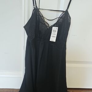 INC International Concepts Elegant Black Lace Slip